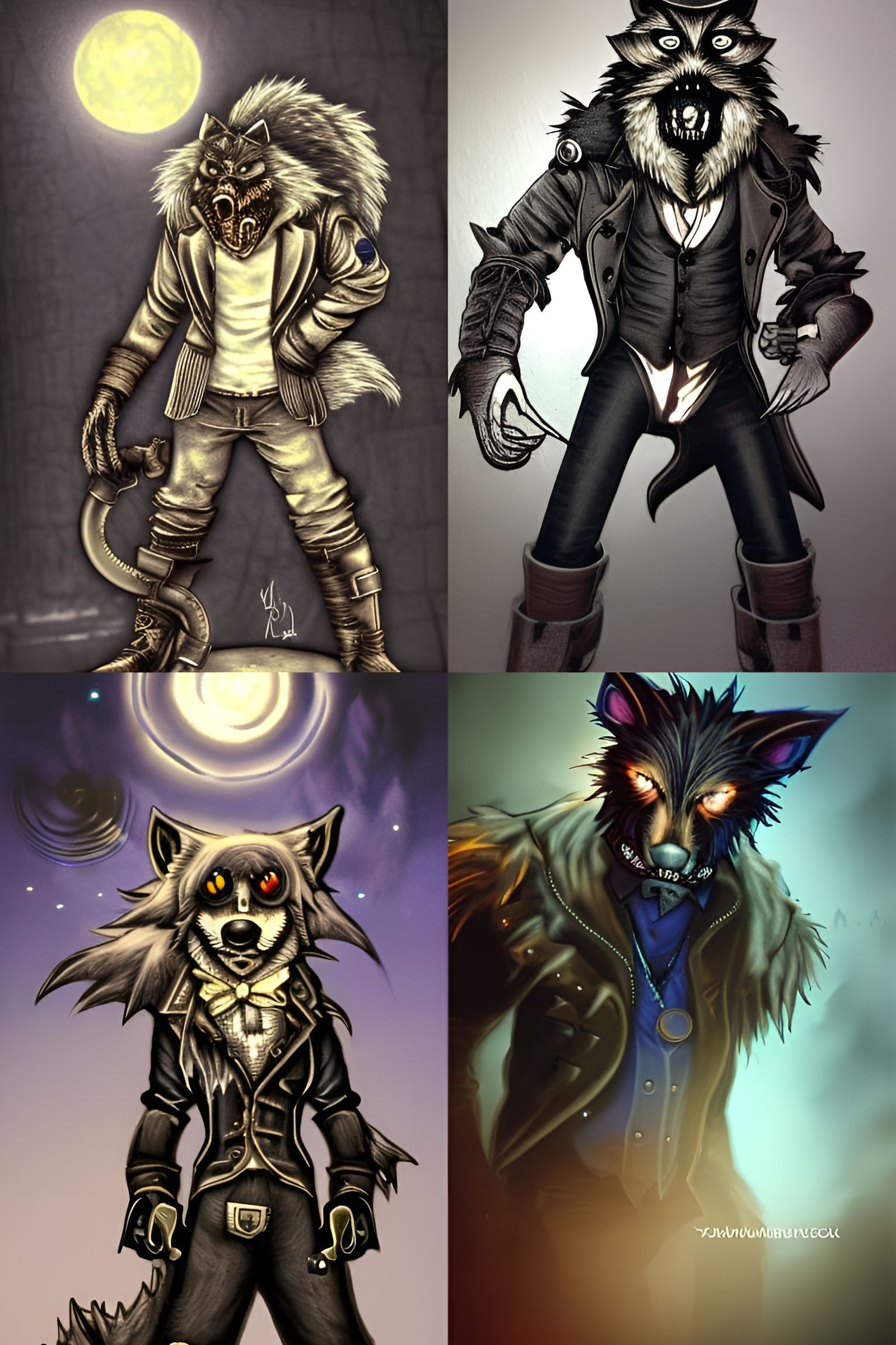 Steampunk Werewolf at night. - AI Generated Artwork - NightCafe Creator