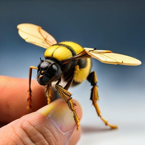 Holding a Wood Carved Bumble Bee AI Generated Artwork NightCafe Creator