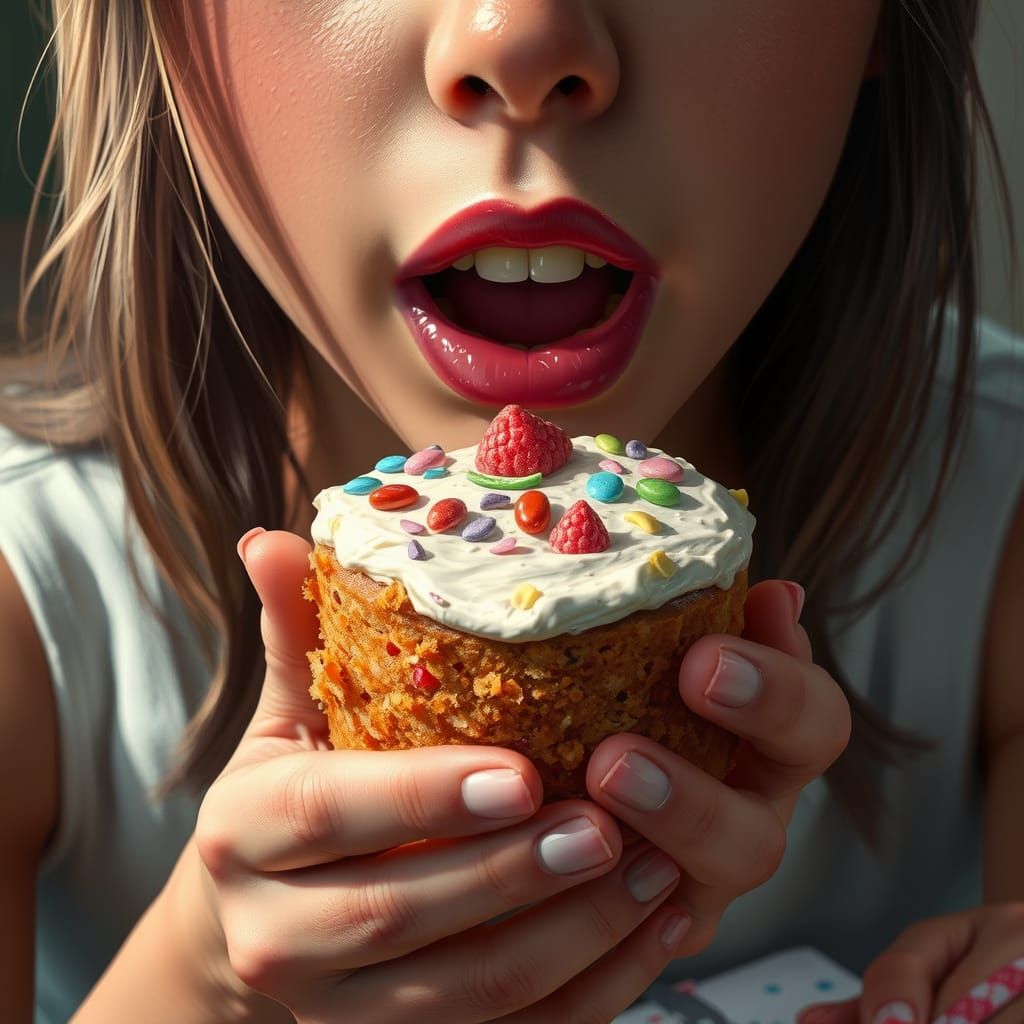 Cake Denial: Vibrant Digital Concept Art