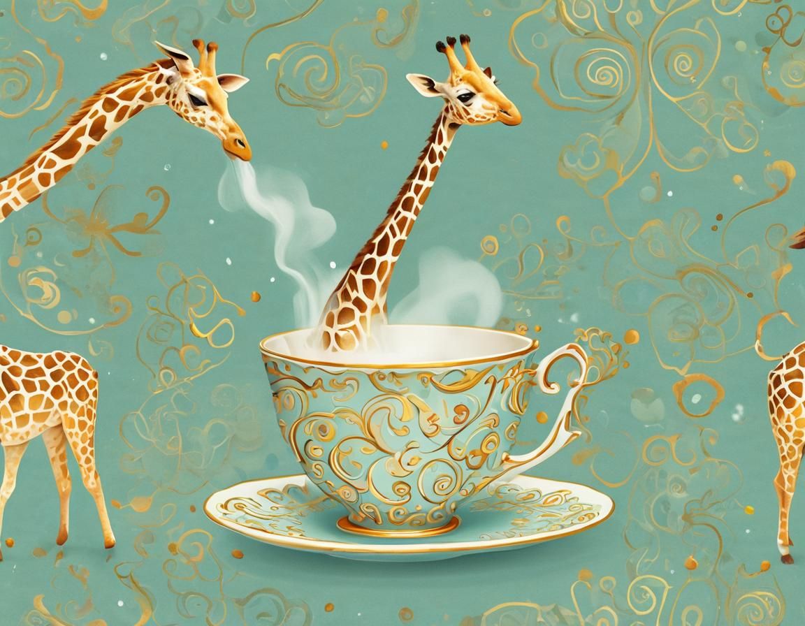 Giraffe emblazoned Teacup.