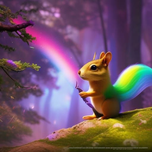squirrel in a magical woods