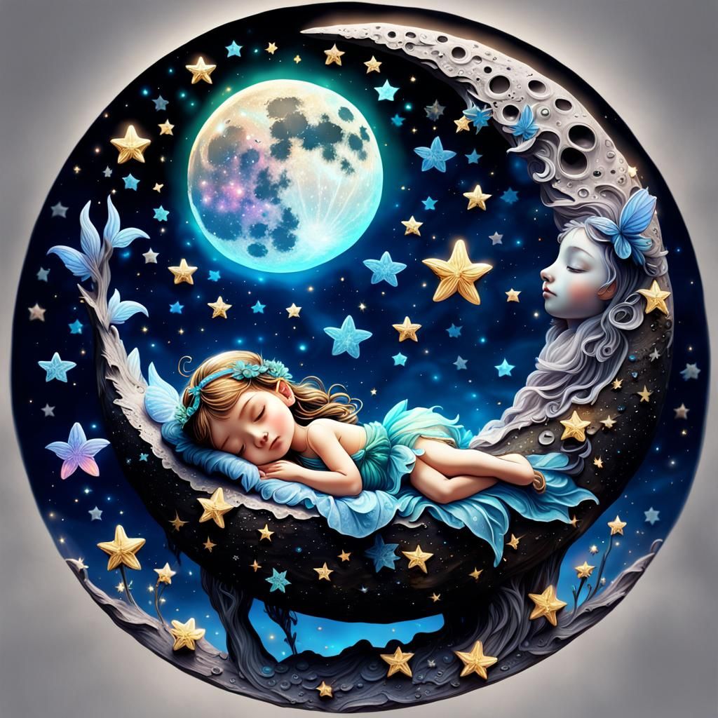 Stunningly detailed Cutest, Adorable, Happy, Fairies Sleeping on a ...