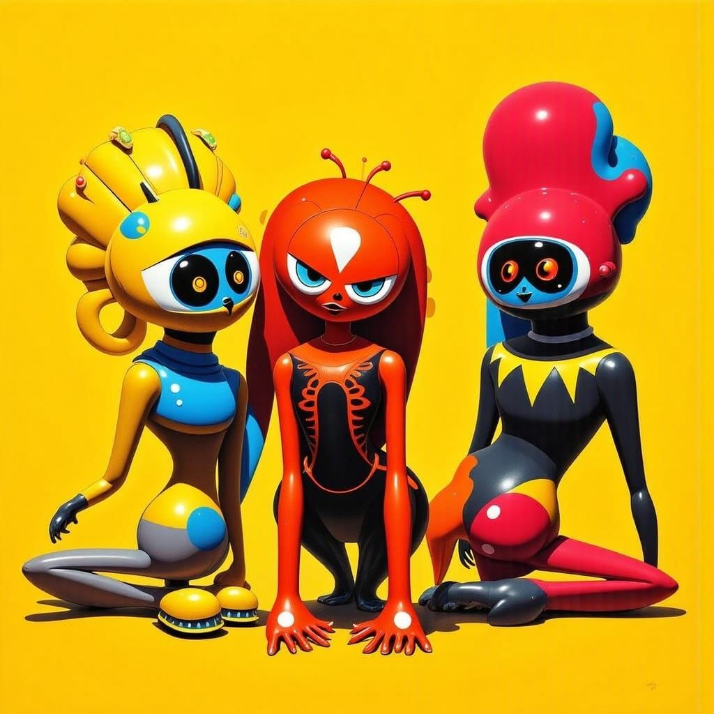 Surreal Pop Art Masterpiece with Vibrant Shoes in Yellow