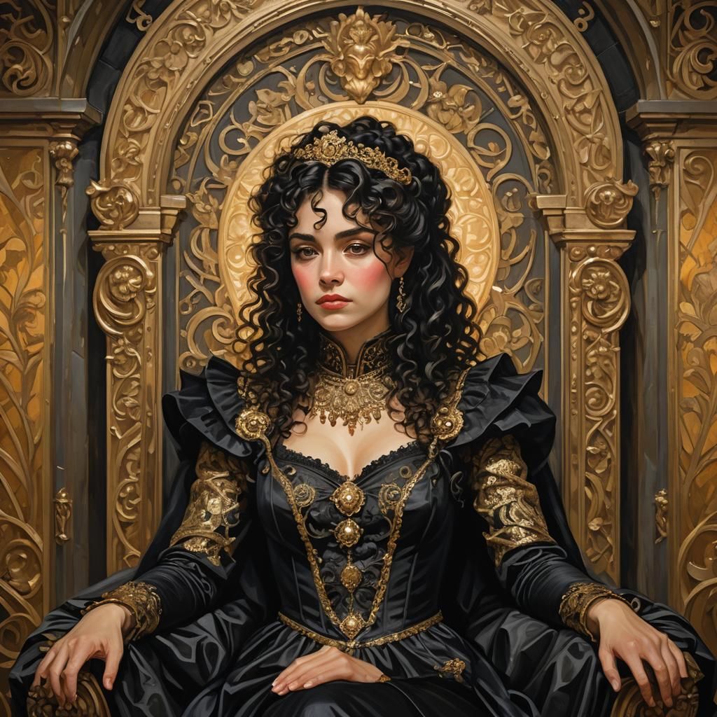 Female, 30-Years-old, Black Curly Hair, Hazel Eyes, Wears th...
