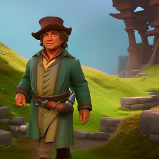 Bilbo Baggins, Disney, concept art, 3d digital art, Maya 3D,...