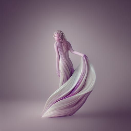 Dress made of waves and soft light