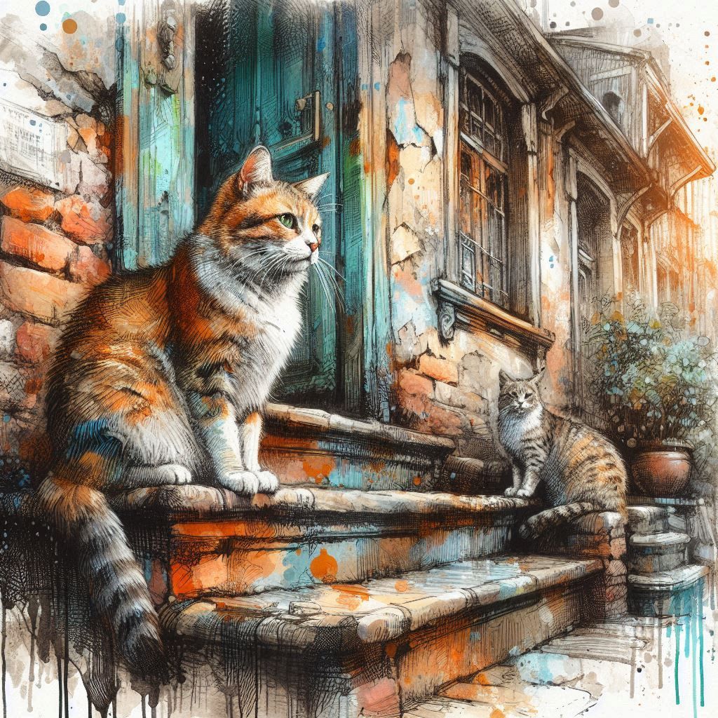 Two Cats, Pondering
