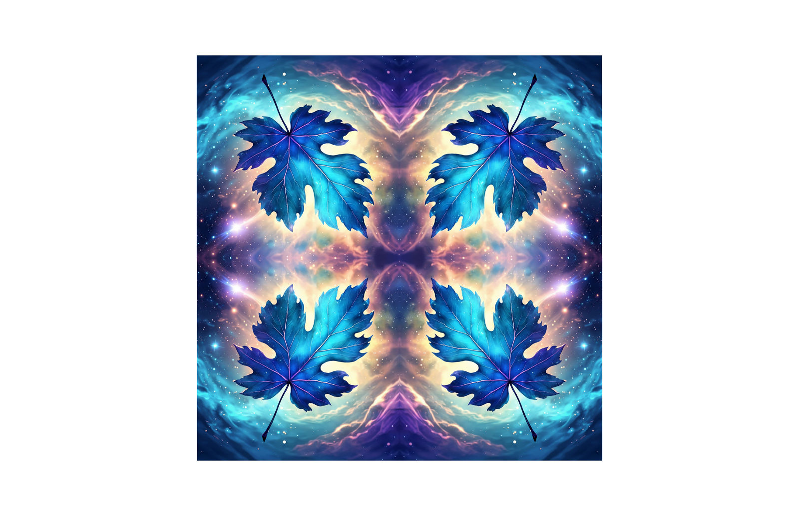 Cosmic Azure Leaves