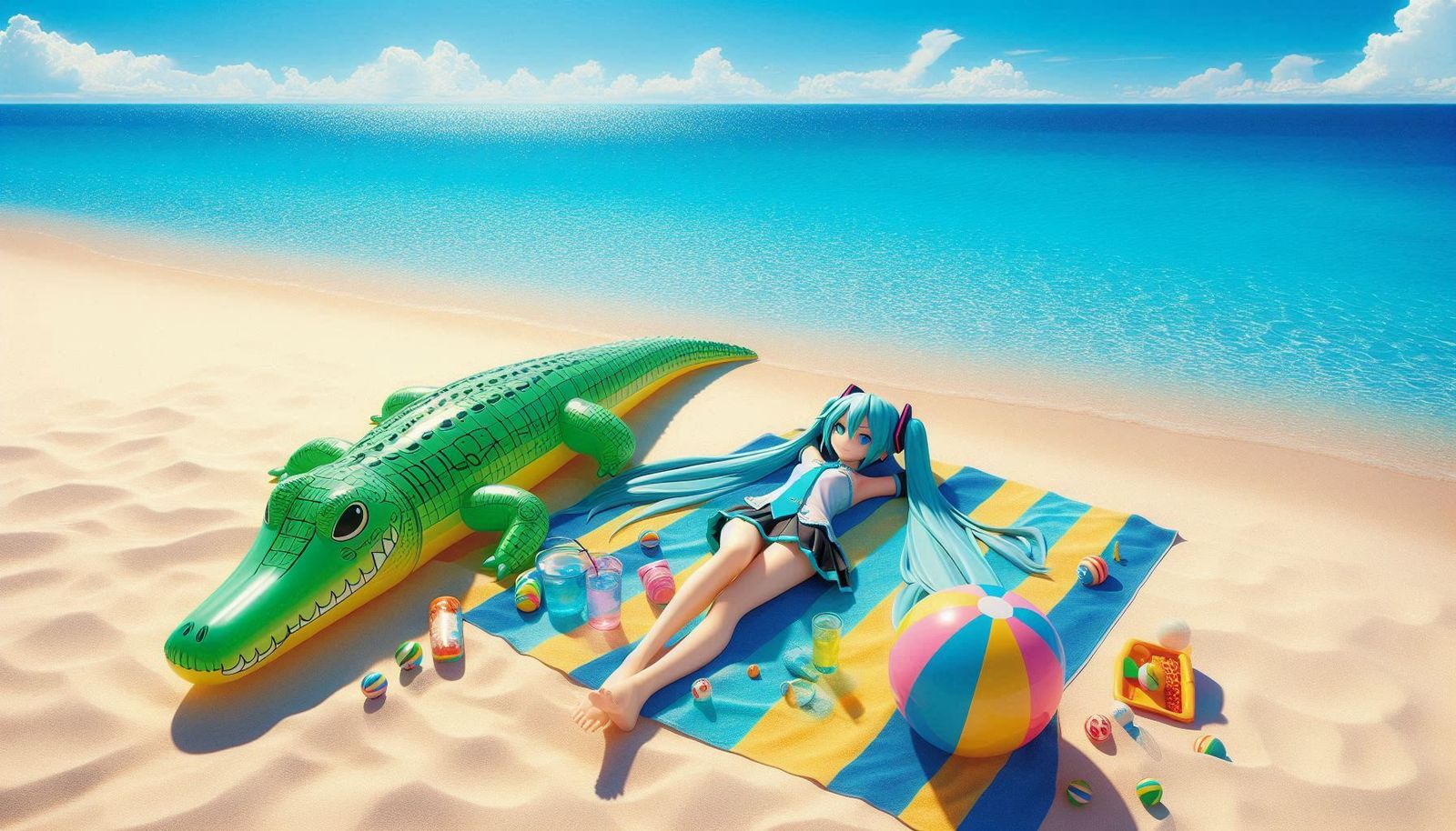 Beach trip Miku Hatsune