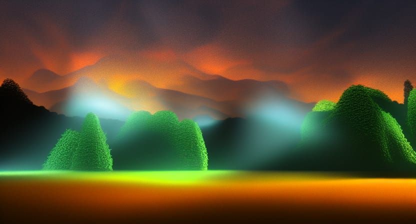 volumetric lights landscape
