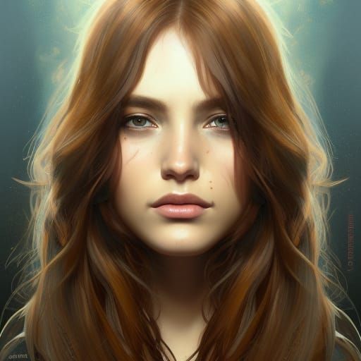 Pretty Girl (Brown Hair And Light Brown Eyes) - AI Generated Artwork ...