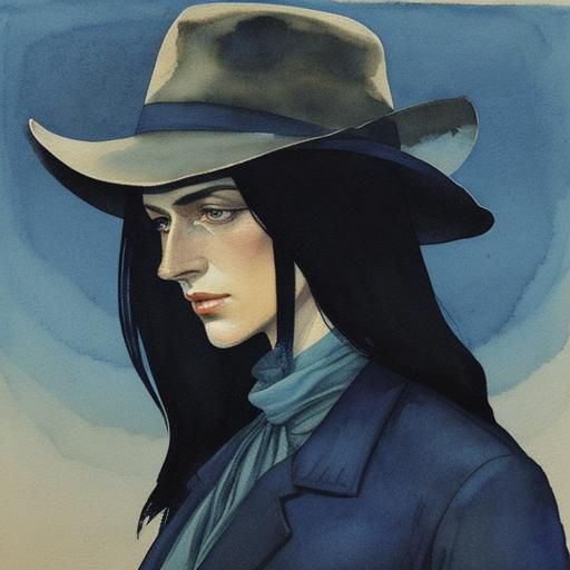 Even Cowgirls Get the Blues. Golden ratio, washed India ink ...