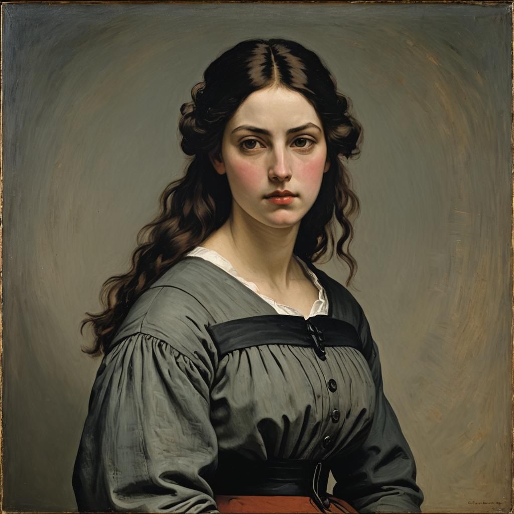 A Young woman as painted by Gustave Courbet