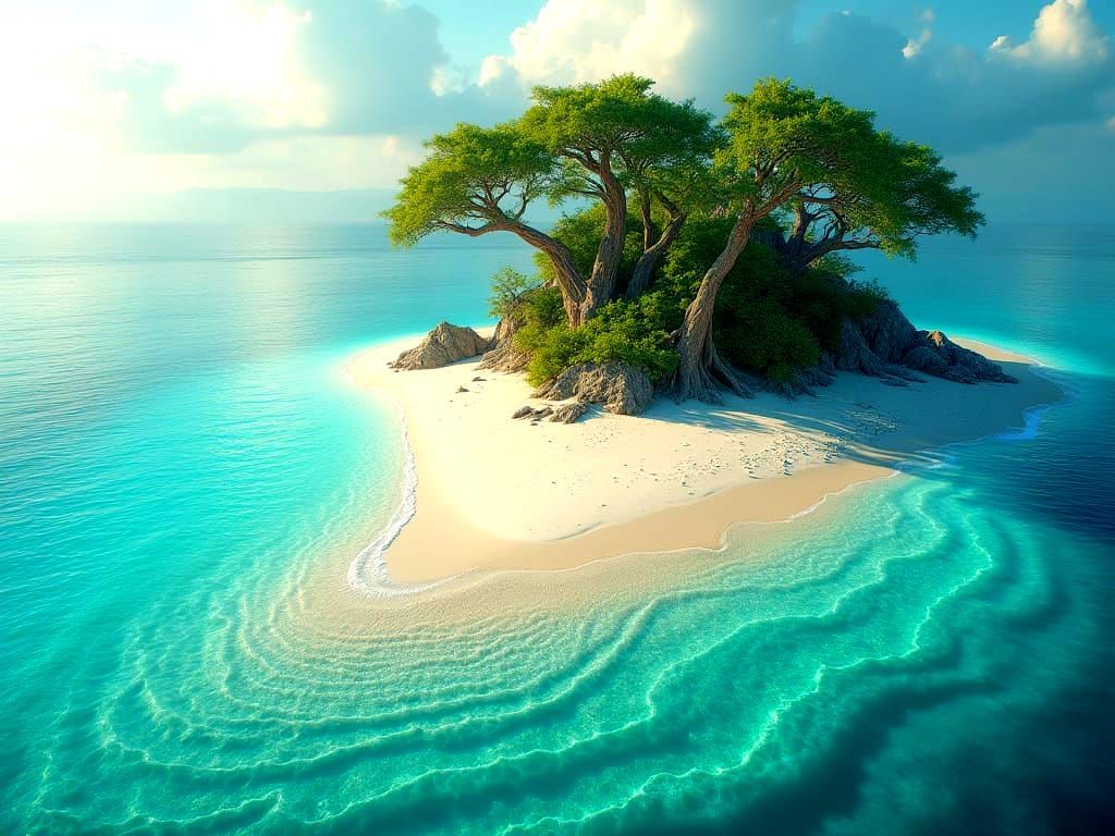 Serene desert island