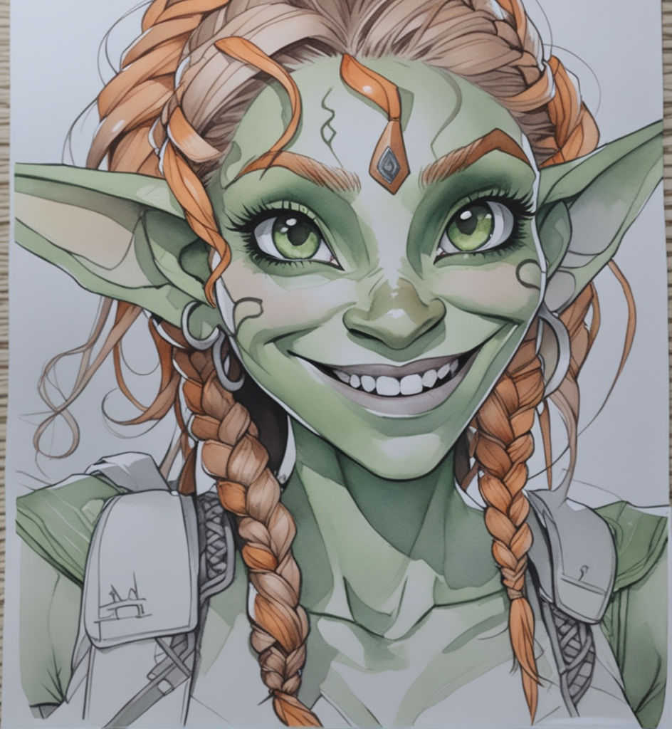 Elsbet Little aka "Grins", half-goblin Ranger, D&D NPC