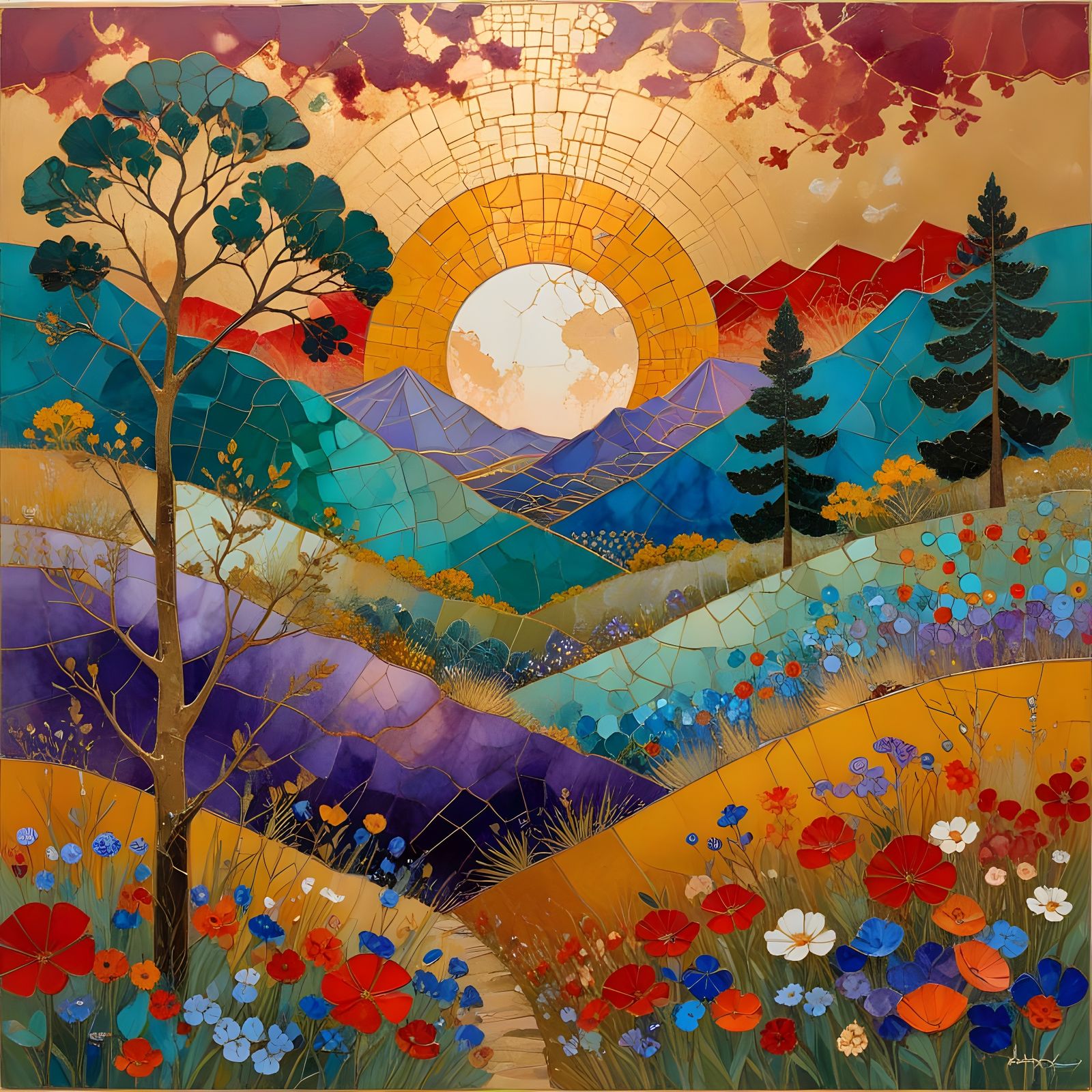 Mosaic-Like Mountains   by @Melanie Rhoades 