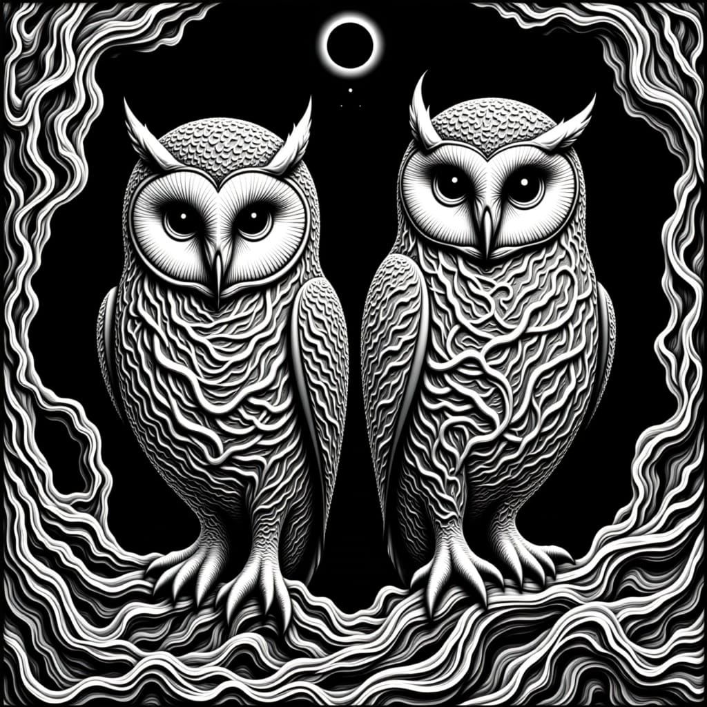 Feeling Escher Owls3