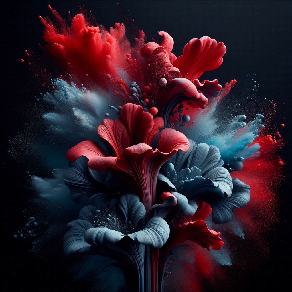 Colour splash embodying floral shapes