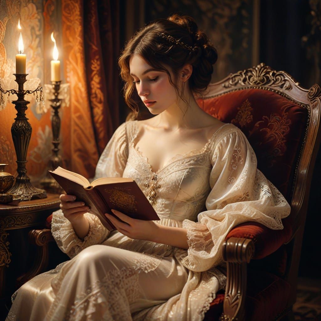 Victorian cozy reading nook