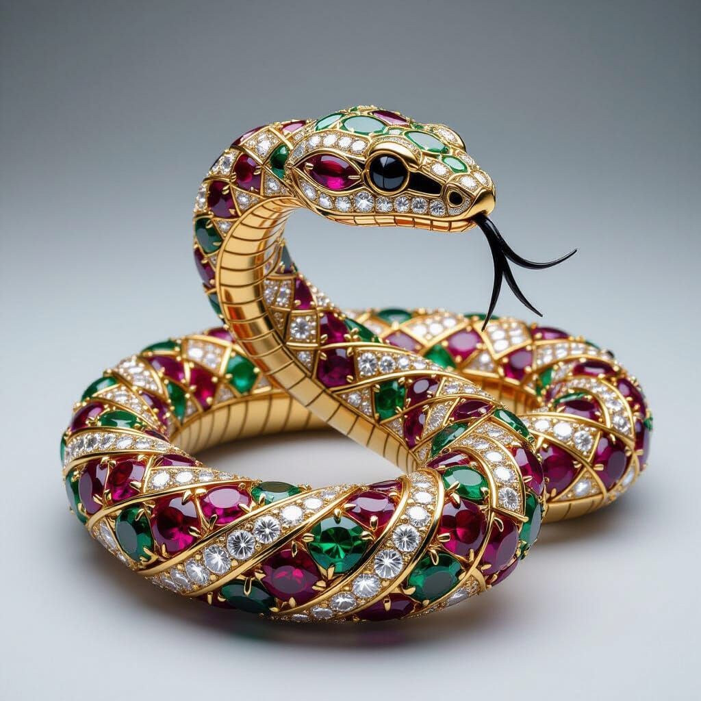 a snake  made of jewlery  by @PABLO ORTIZ PRIETO