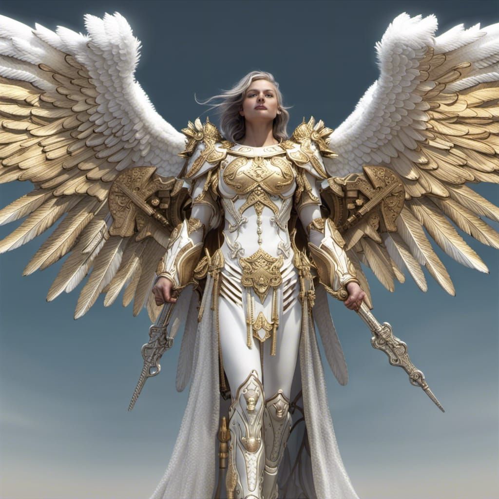 Incredibly white, blinding white, angel, man or woman, with ...