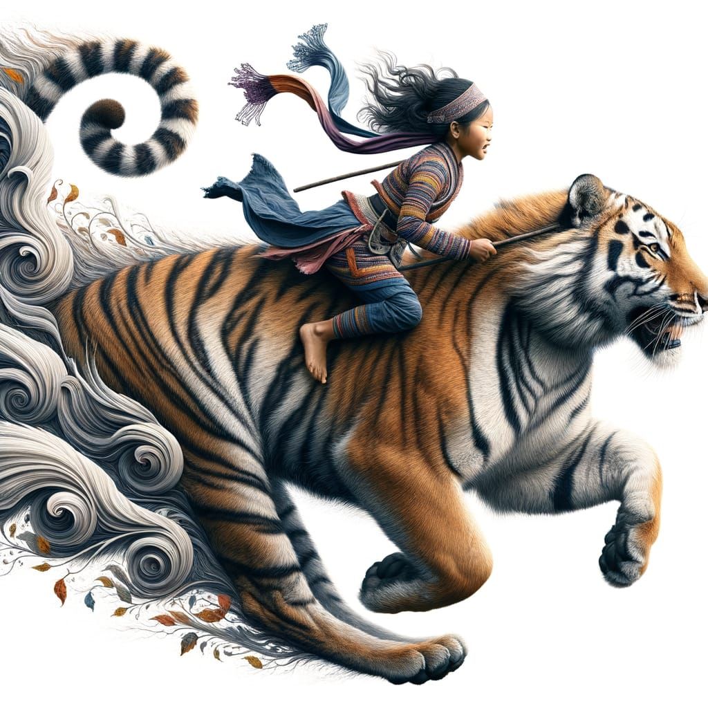 Riding the Tiger  by @Shywolf