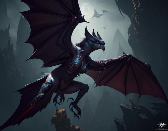 a flying bat with talons - AI Generated Artwork - NightCafe Creator