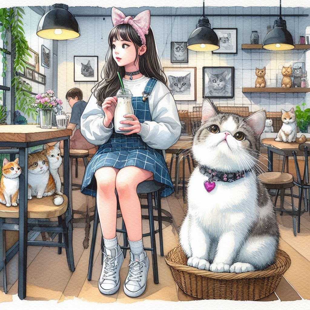 milk at the cat cafe