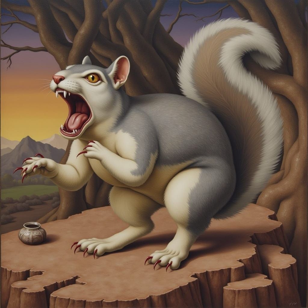 "Screaming Squirrel"

<lora:Chicago Imagists:1.0> <lora:Color The Unexpected:1.0> Screaming Squirrel 