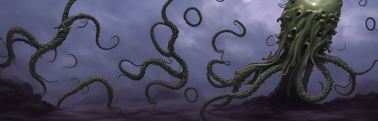 wingless, tentacled orb composed of sun-burned flesh, writhi...