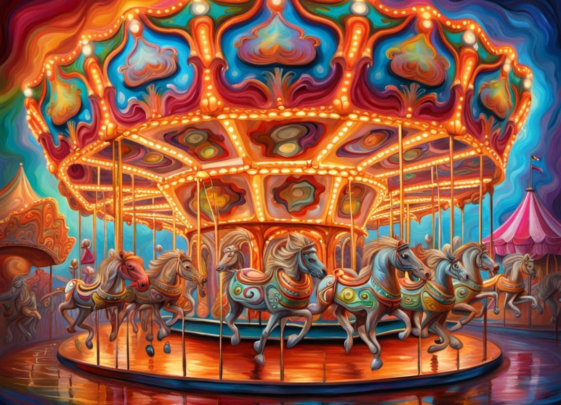 Psychedelic Carousel v2 - AI Generated Artwork - NightCafe Creator