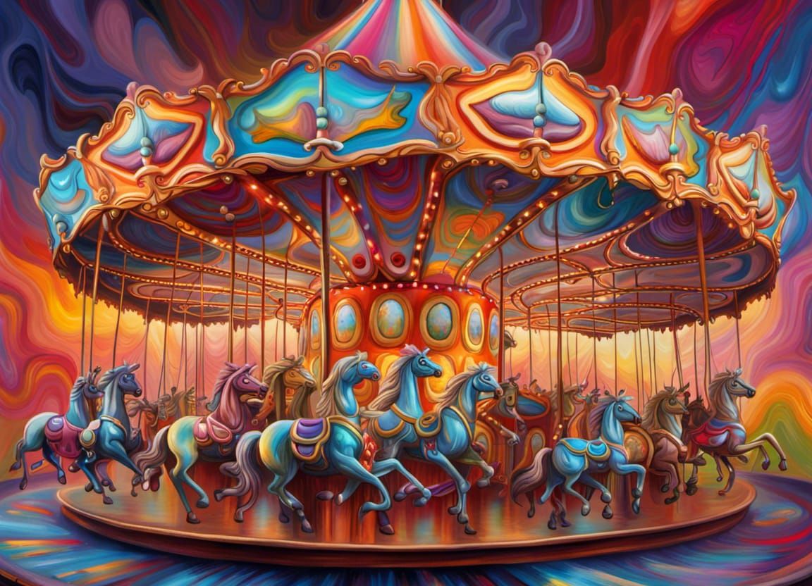 Psychedelic Carousel v4 - AI Generated Artwork - NightCafe Creator