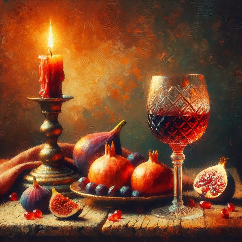 "Still Life with Fruit and Wine"   by @Velvet Ray