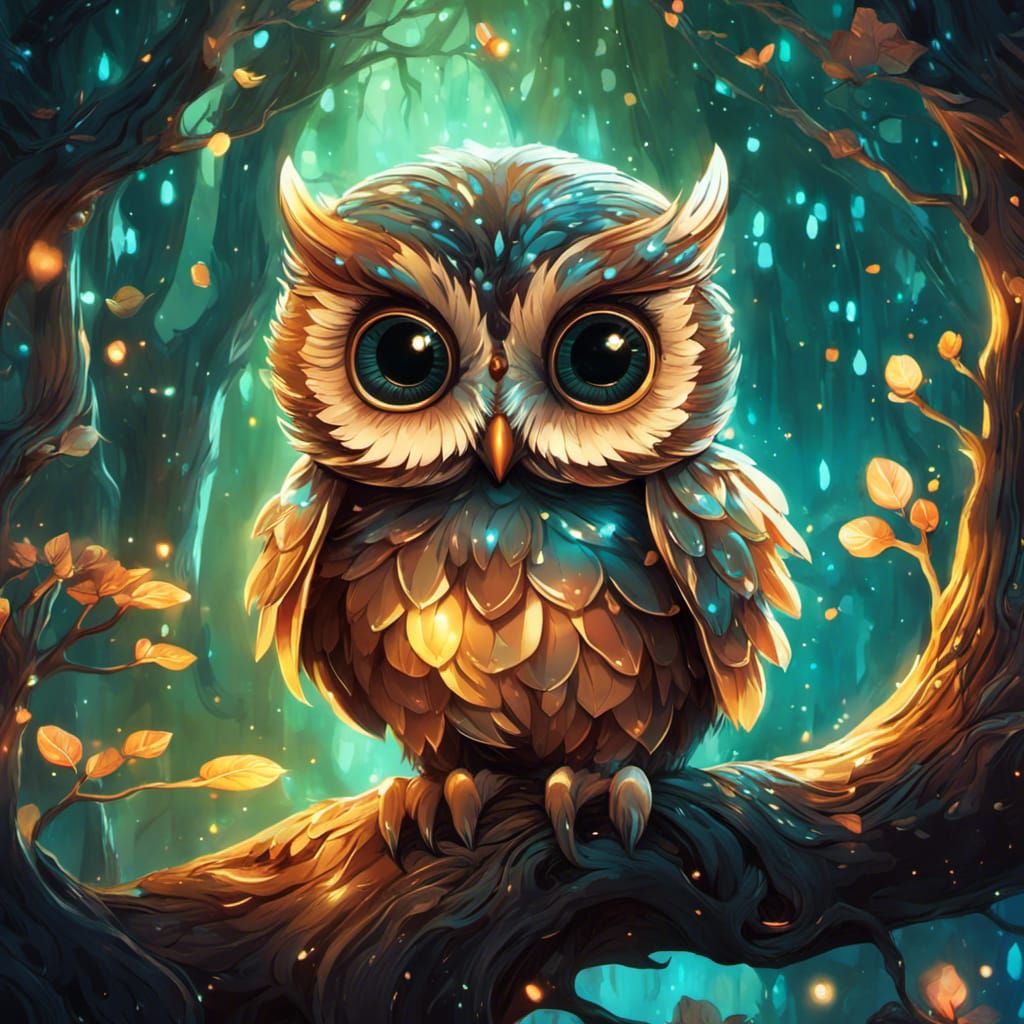 Owl in the Oak - AI Generated Artwork - NightCafe Creator