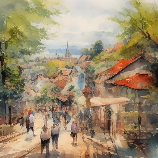 portrait of a pretty blonde girl <lora:WatercolorSD15ver2:1.3>