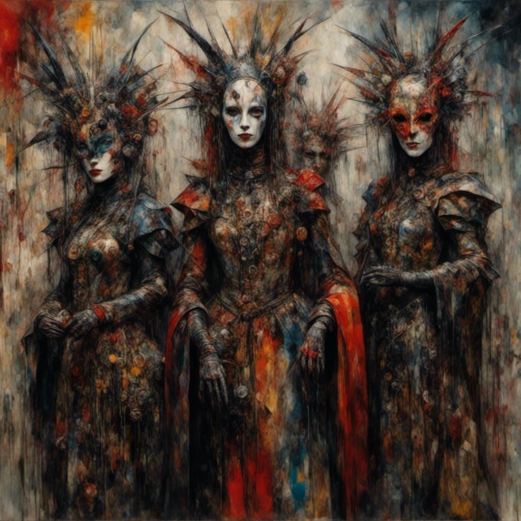 Sicario artwork portraying a horror show yet with a vibrant colored used of tones in pallet but with an uncanny Valley field to it and an Er...