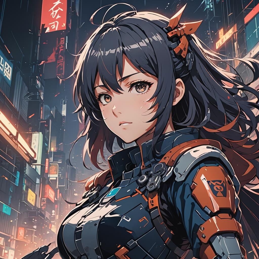 Dynamic Anime Character in Cel-Shaded Manga Style