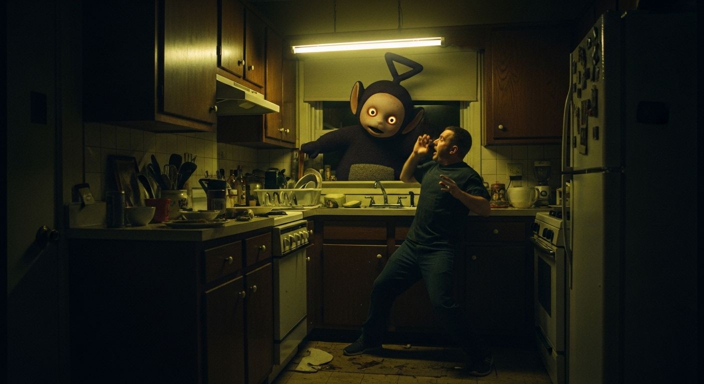 Guy Attacked by Possessed Tinky-Winky