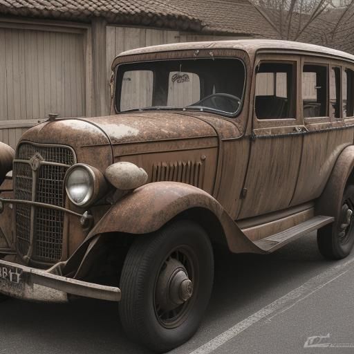 Utra-detailed old_car_masterpiece
