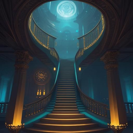Endless Staircase to Heaven in Fantasy Concept Art