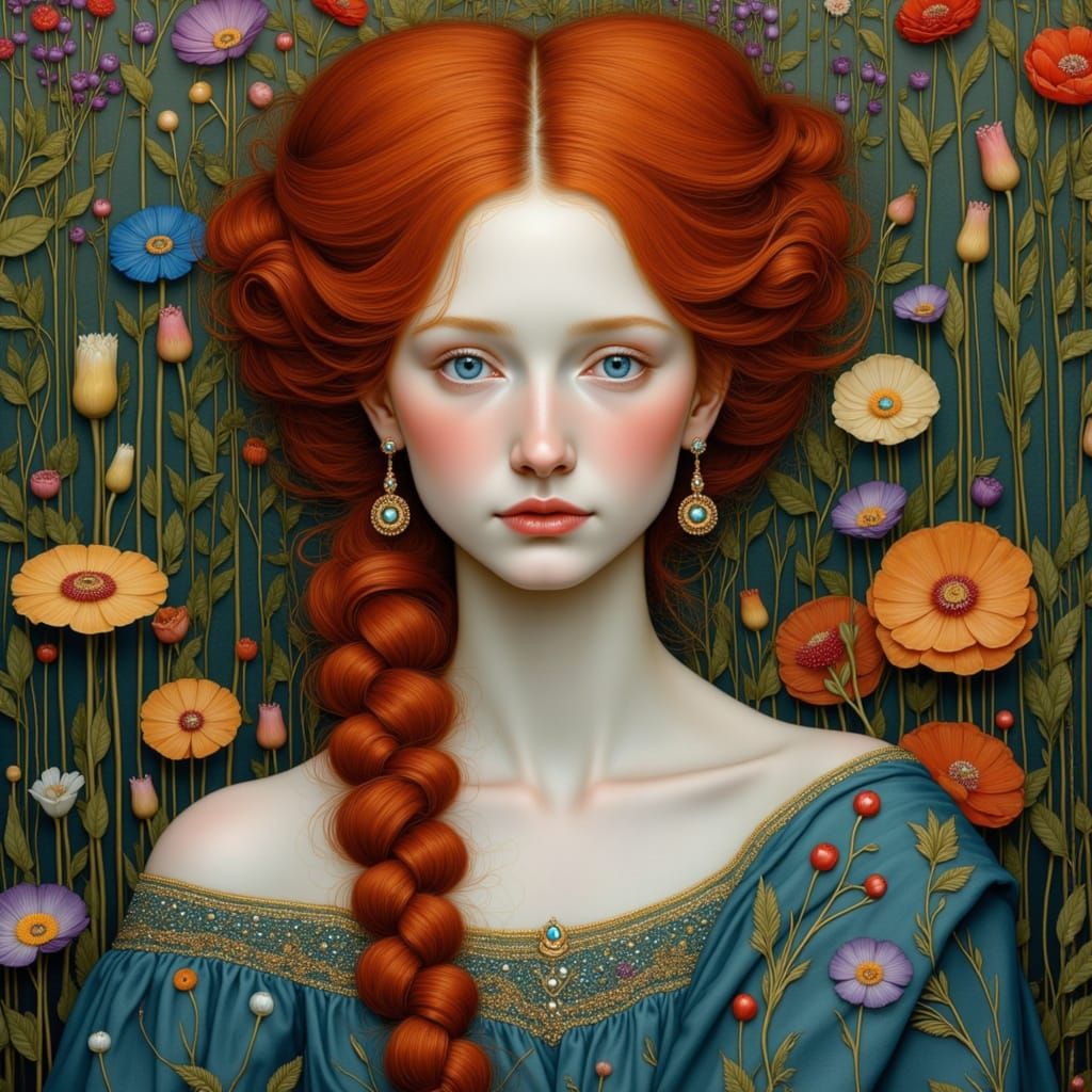 Nouveau Folk Art Portrait