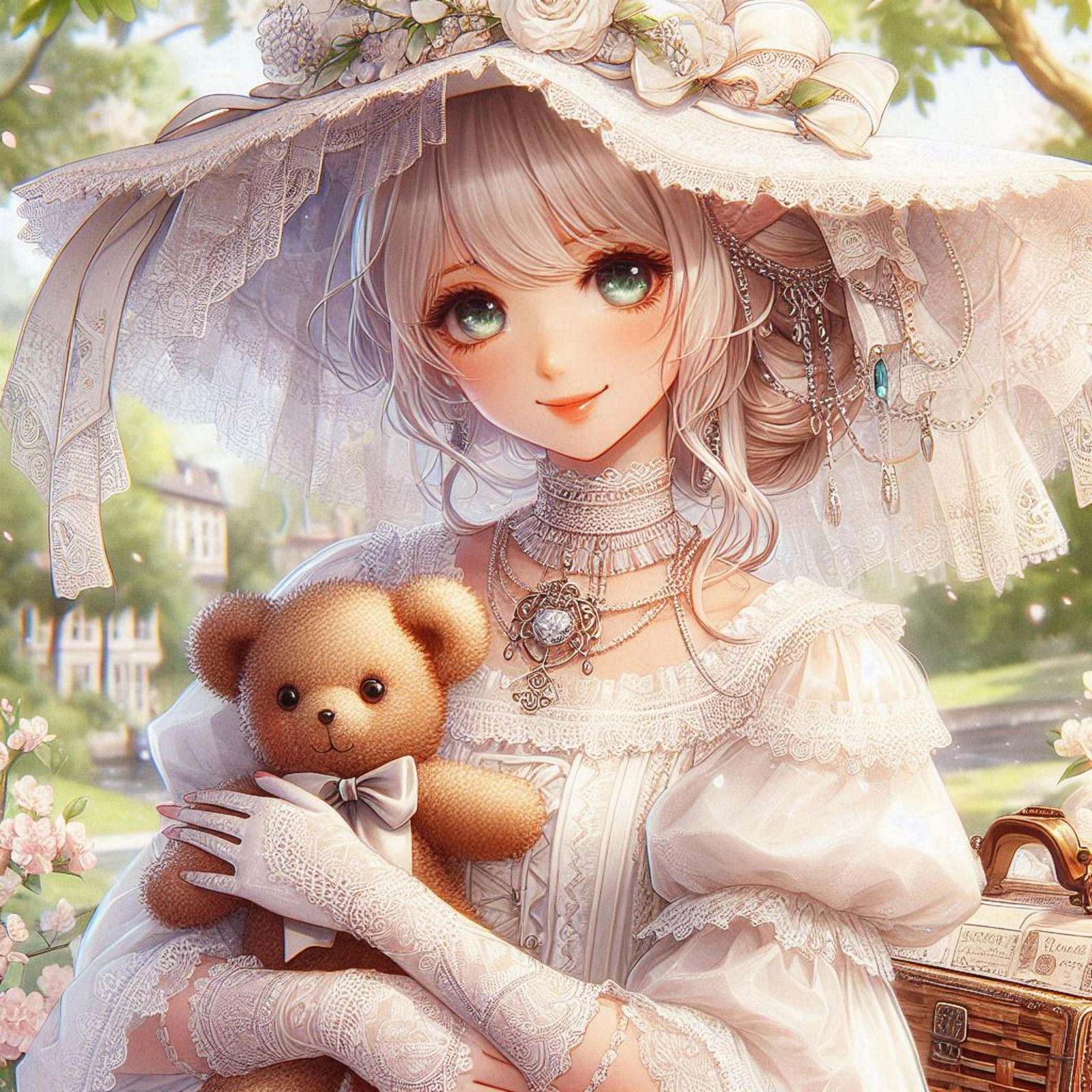Romantic Girl with Teddy