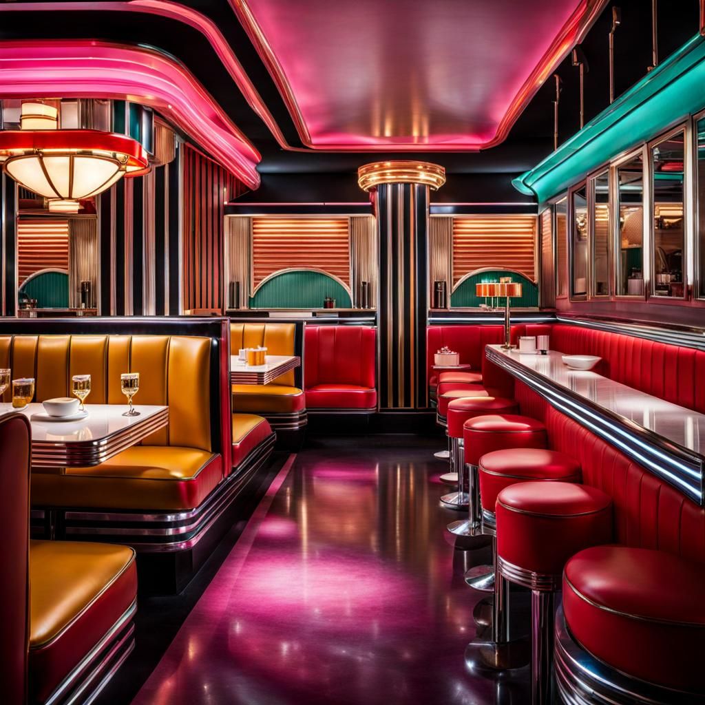 Art deco diner - AI Generated Artwork - NightCafe Creator