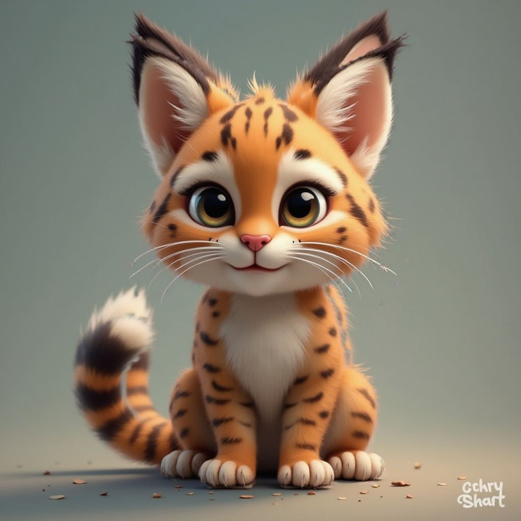 Fierce Yet Adorable Wildcat in Realistic Hyper-Realistic Sty...