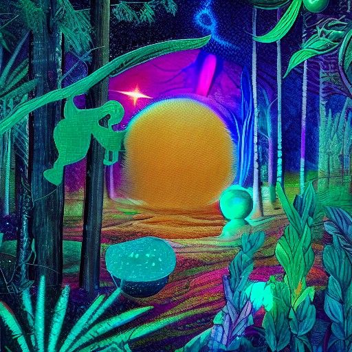 magic forest sun