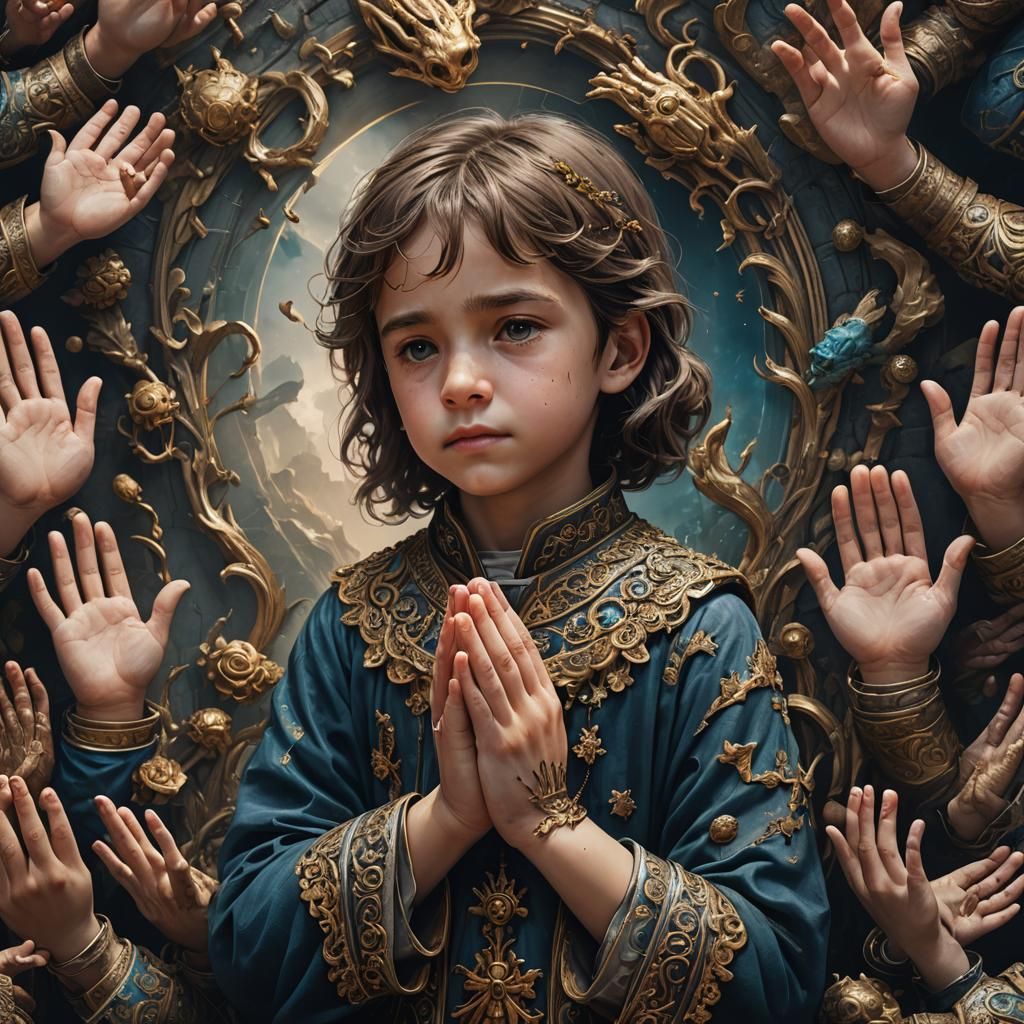 Praying hands child