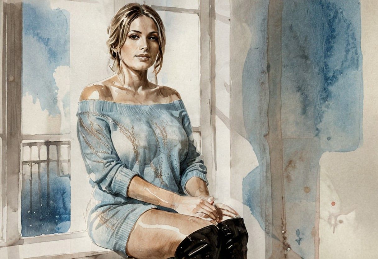 Guin in window light, watercolor