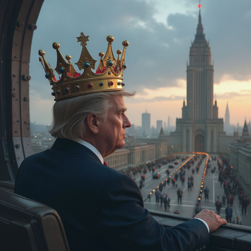 Donald Trump as Authoritarian Leader in Dystopian America