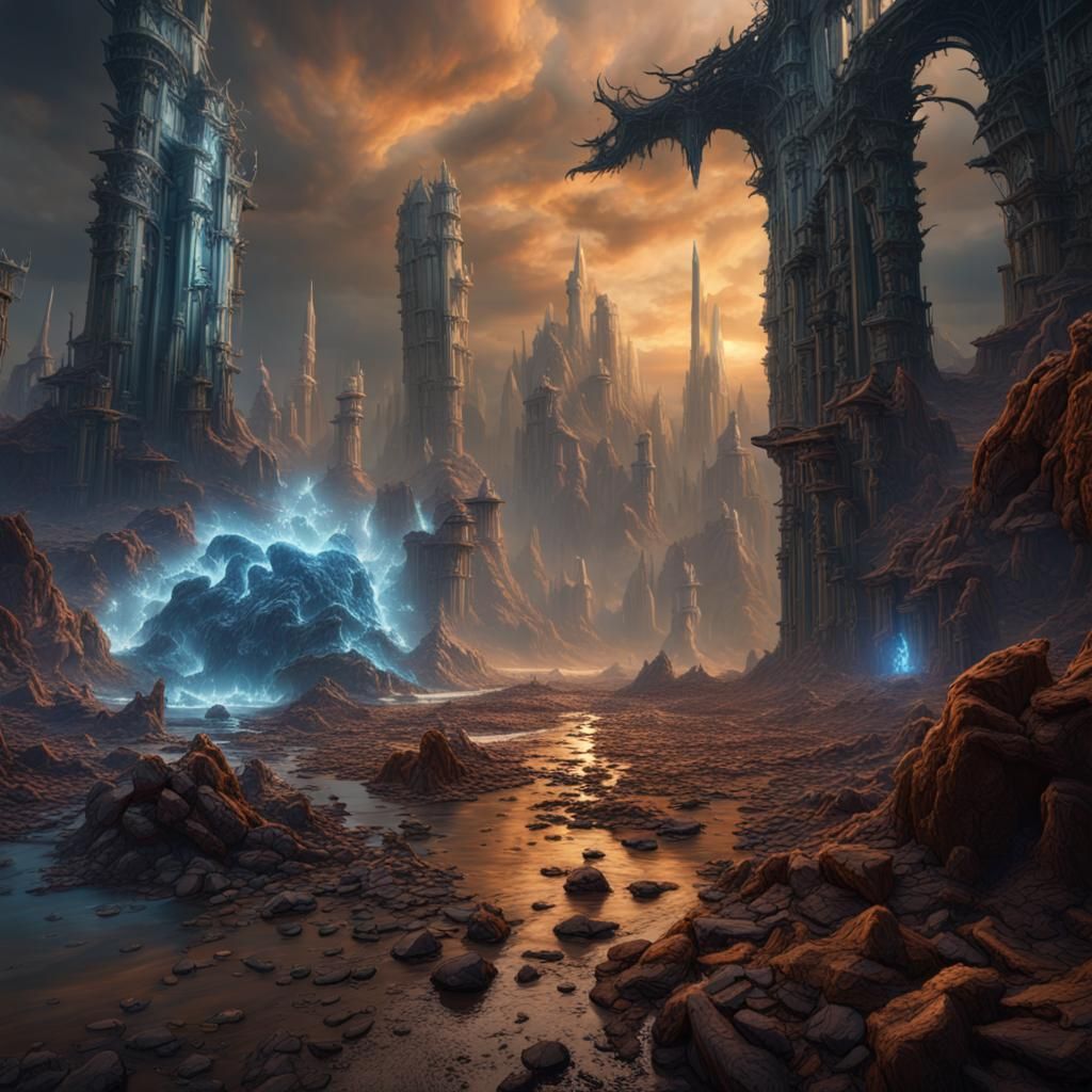 Climate Destruction Fantasy Concept Art in Deep Color