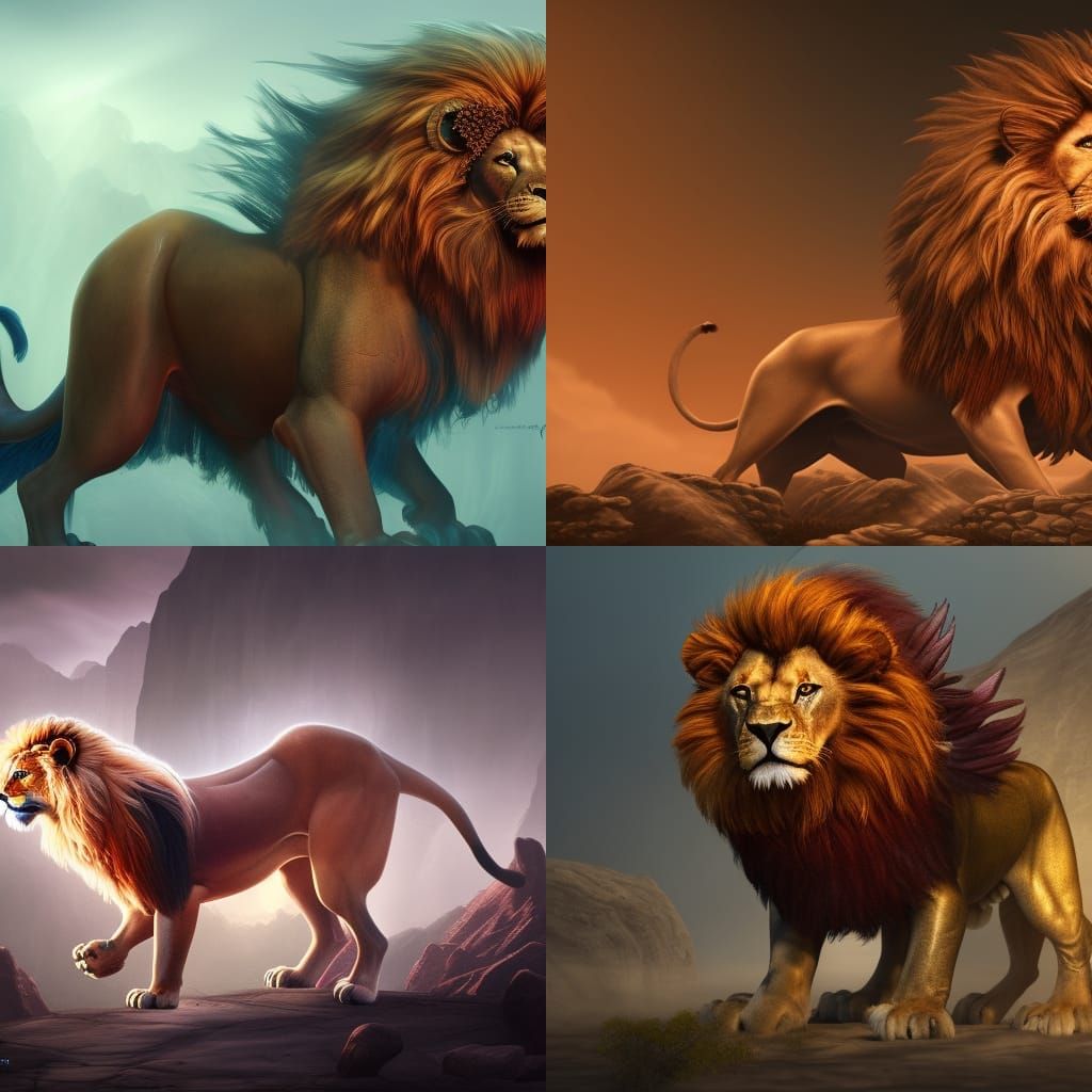 Feathered lion